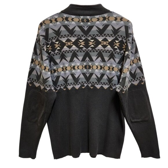 Pendleton Sweater Mens Sz L Gray Cotton Knit 1/4 Zip Lg Slv Elbow Pad Preppy - Picture 2 of 9